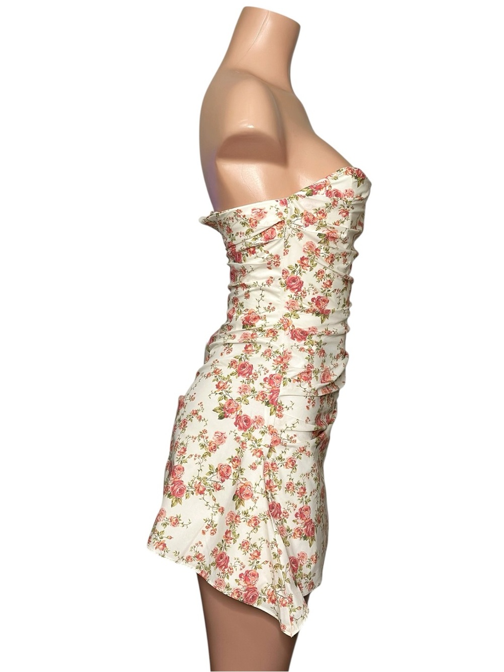 HOUSE OF CB Jasmine Draped Strapless Corset Mini Dress, Rose Print, Small - Picture 6 of 8